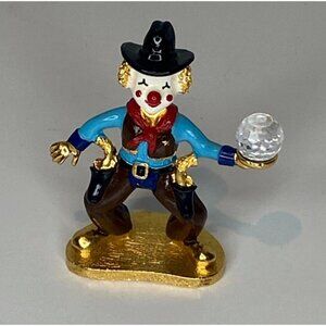 Spoontiques KM1408 Pewter Clown Cowboy Swarovski Crystal Ball 18K Gold Plate